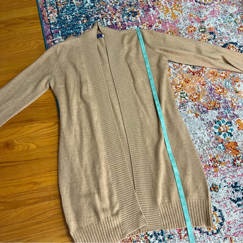 NavyBLEU Cashmere Camel Open Front Cardigan - Picture 10 of 10